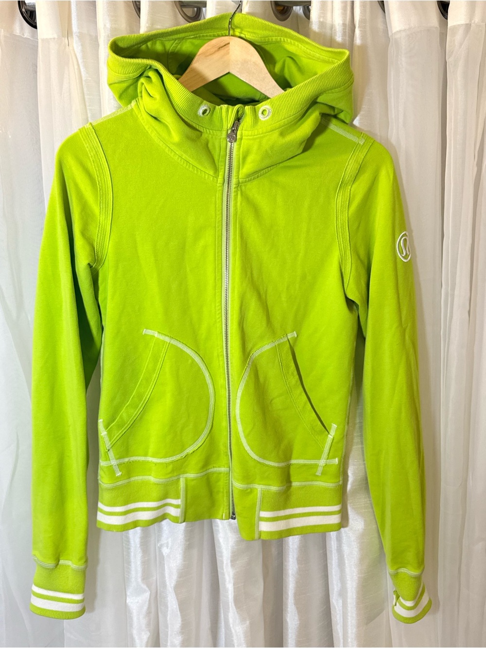 lululemon athletica Lime Green Full-Zip Hooded Sweatshirt